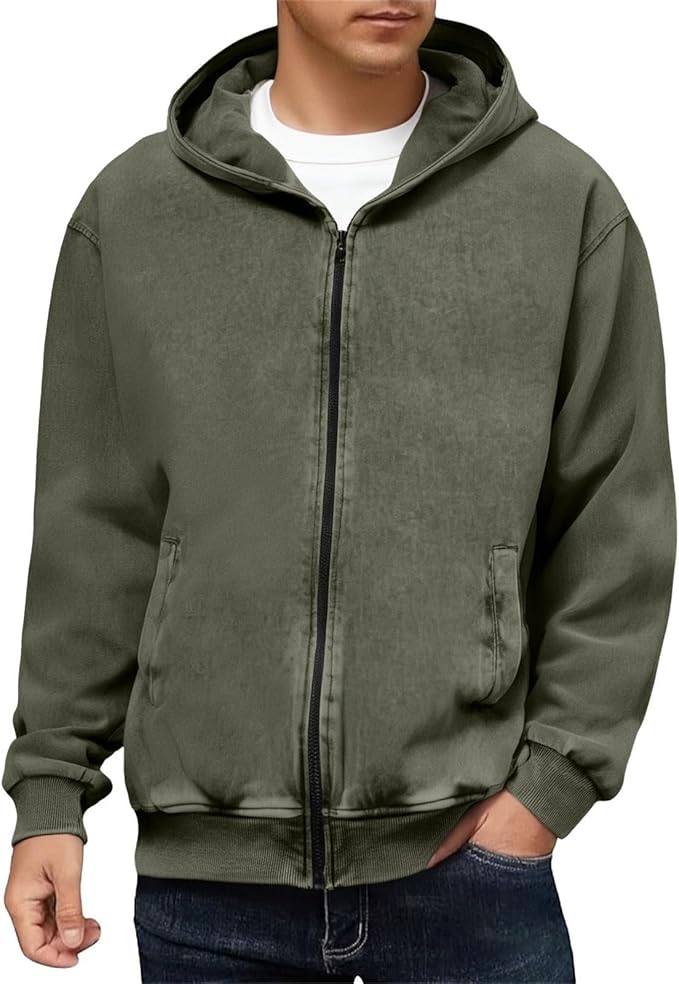 Wholesale Streetwear Zip up Hoodie Plain Blank Cotton Oversized Hoodie Private Label Custom Logo Unisex