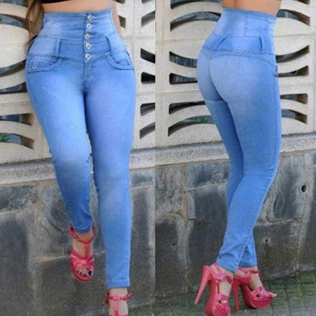 New Autumn Winter Woman Skinny Denim Pencil Pants Brand Stretch Jeans High Waist Pants Women High Waist Jeans