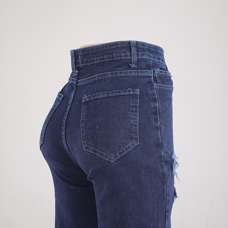 High Waist Ripped Women Jeans Washed Light Color Straight Wholesale Casual Vintage OEM Service Digital Printing Woven Denim 22