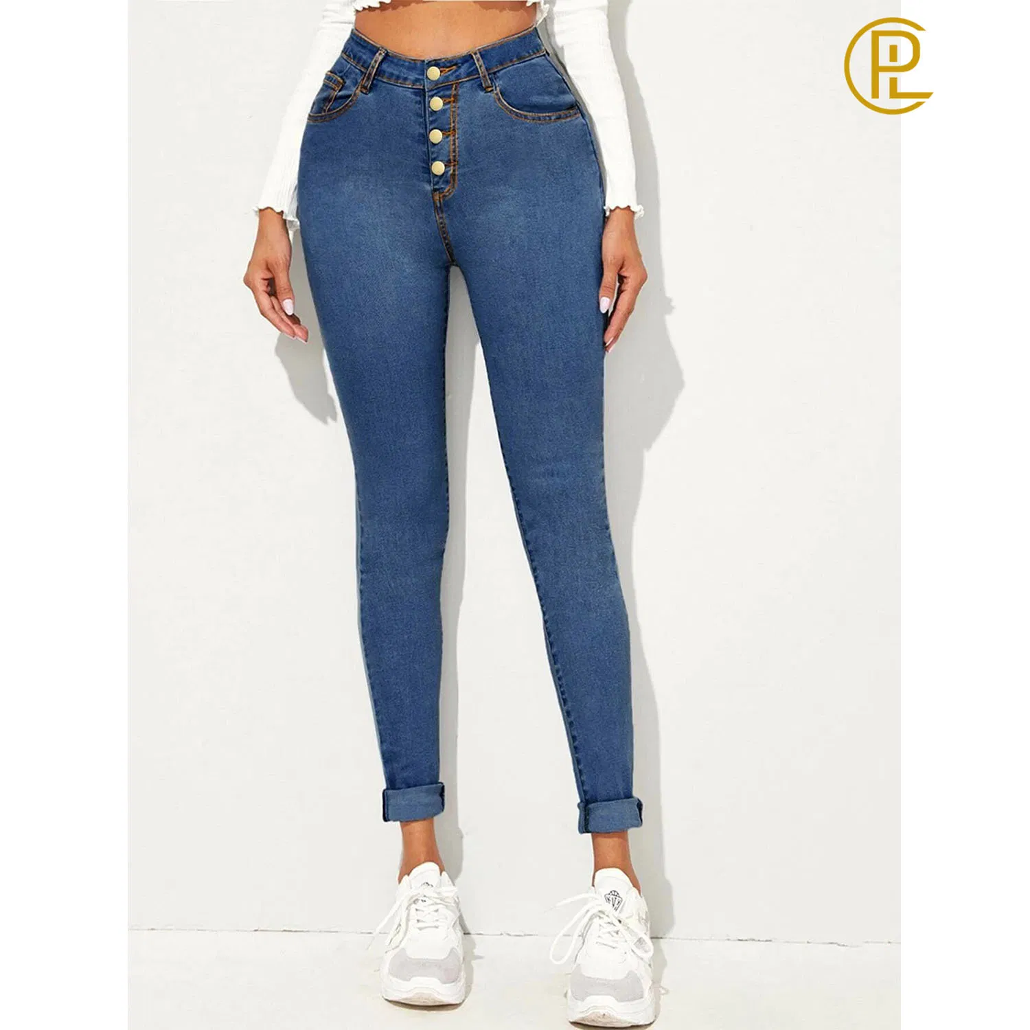 Four Colors 2020 Summer Fashion Button Skinny Sexy Jeans