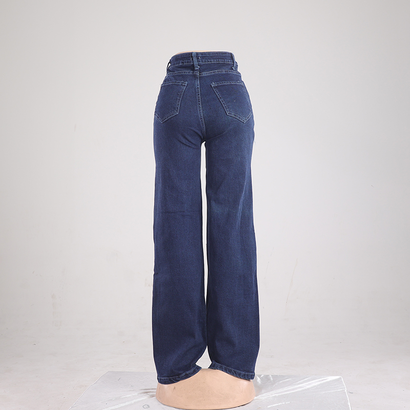 High Waist Ripped Women Jeans Washed Light Color Straight Wholesale Casual Vintage OEM Service Digital Printing Woven Denim 22