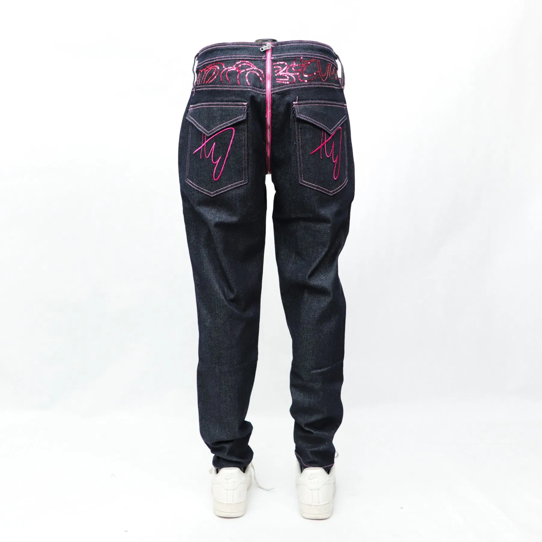 Wholesale Streetwear Skinny Jeans Trousers for Men with Beading Embroidery Jeans