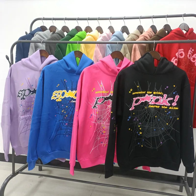 Mens Sp5der Hoodie 1.1 555 Young Thug Angel Woman 555555 Letters Hoodie Spider Puff Print Sp5der Pullover Hoodie 1: 1 Sp5der Hoodie
