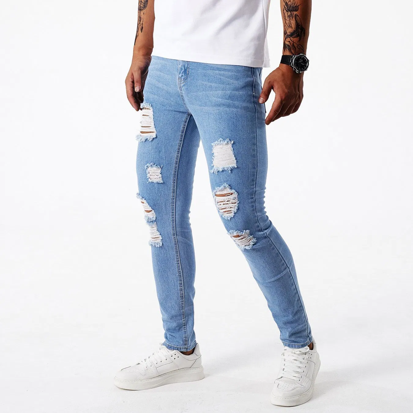 Affordable Wholesale Men's Distressed Cargo Jeans for Fashion Resellers