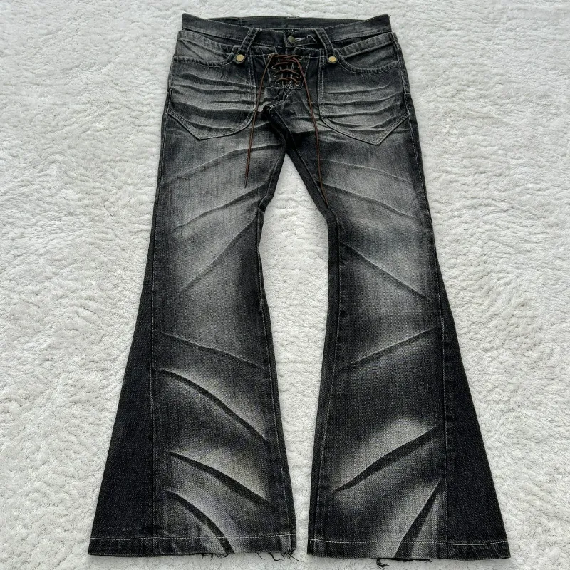Men's Distressed Flared Denim Jeans