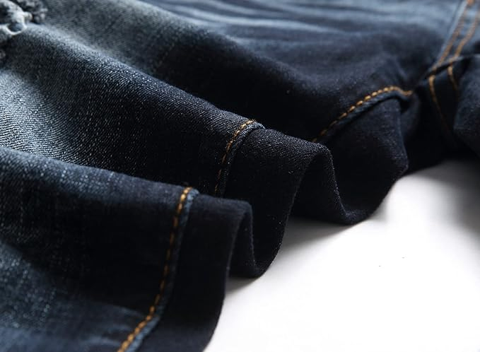 Mens Slim Fit Stretch Jeans Ripped Skinny Jeans for Men Distressed Straight Leg Fashion Comfort Flex Waist Pants