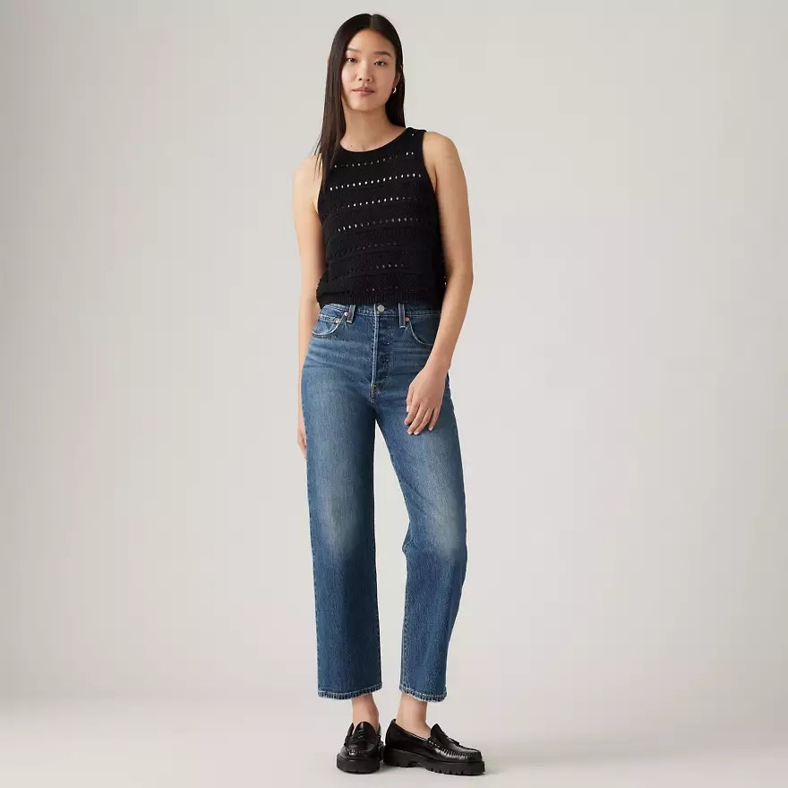 Customized Spring-Autumn Style Fashionable Women's High-Waist Design Classic Straight-Leg and Ankle-Length Casual Comfortable Jeans, Enhancing a Graceful Figure
