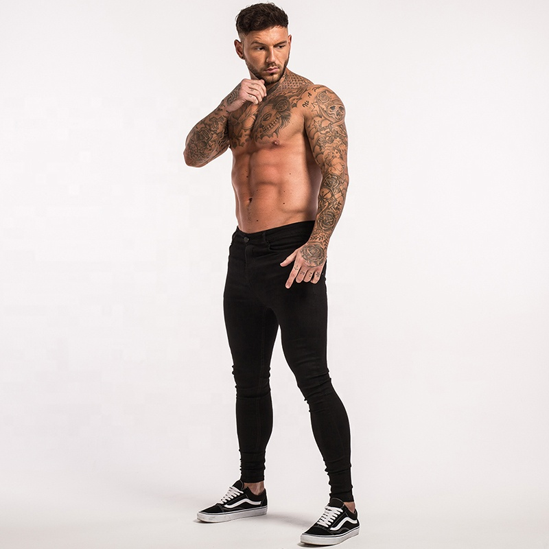 Men Slim Fit Pants Ripped Men`S Trousers Distressed Skinny Denim Jeans Stretch Jeans