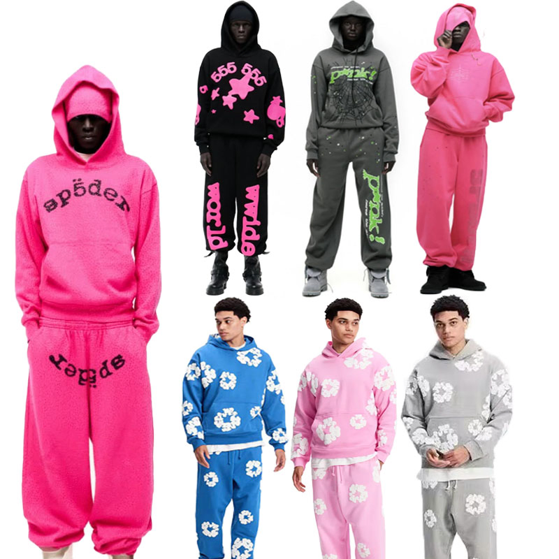 Sp5der Denim Tears Hellstar Men's Y2K Pullover Hoodie Hoody Street Fashion Wholesale