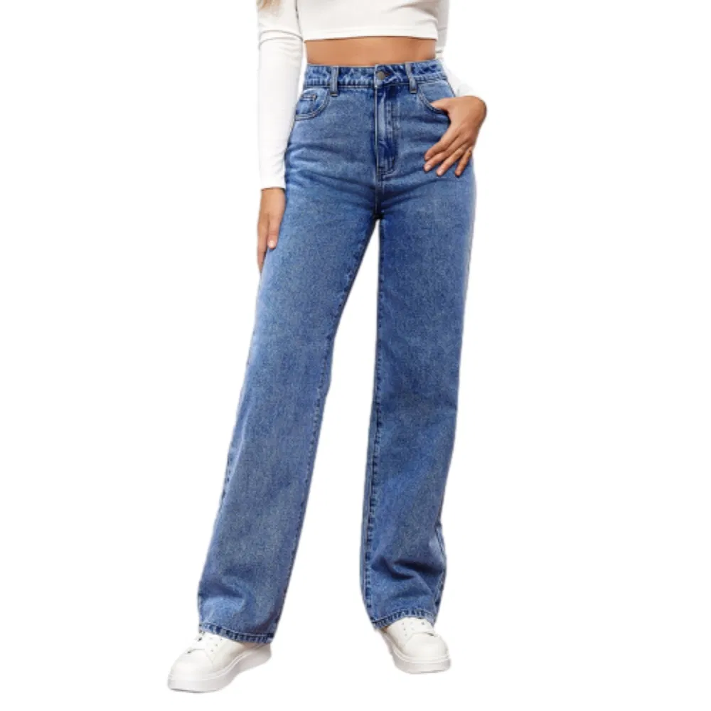 Wholesale Best-Selling Classic Solid-Colored Denim Straight-Leg Trousers Comfortable Wear Jeans Pants