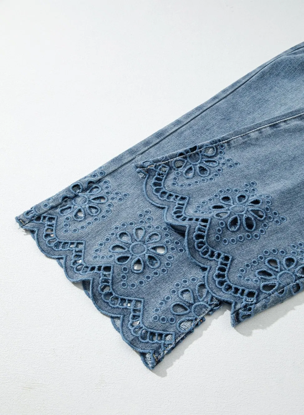 Dear-Lover Clothing Manufacturers Pantalones Mujer Western Boutique Fashion Trendy Embroidered Cropped Wide Leg High Waist Wholesale Jeans