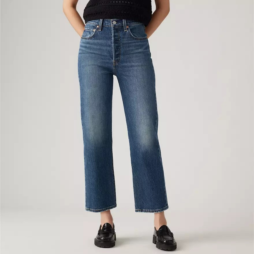 Customized Spring-Autumn Style Fashionable Women's High-Waist Design Classic Straight-Leg and Ankle-Length Casual Comfortable Jeans, Enhancing a Graceful Figure