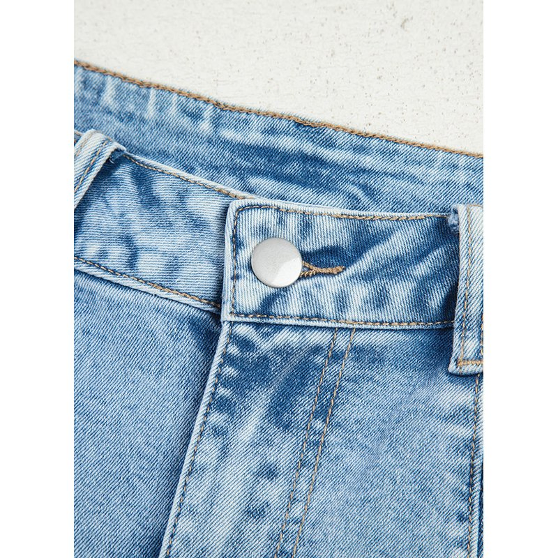 Dear-Lover Wholesale Boutique Western Clothing Pantalones Mujer Fashion Trendy Flower Patched Light Wash Cropped High Waist Jeans