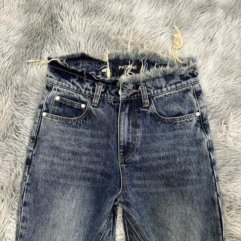 Tagzone Fashion Denim Streetwear Custom Waist Ripped Distressed Men Flared Jeans Pants