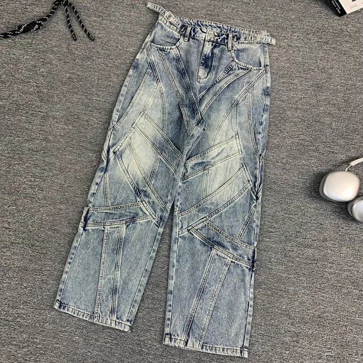 High Quality Street Style Oversized Straight Wide Leg Baggy Wash Loose Jeans