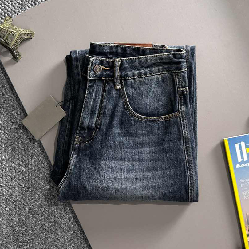 Correct Edition Bal Style Vintage Washed Jeans for Men Casual Straight Distressed Denim Pants Luxury Brand Clothes