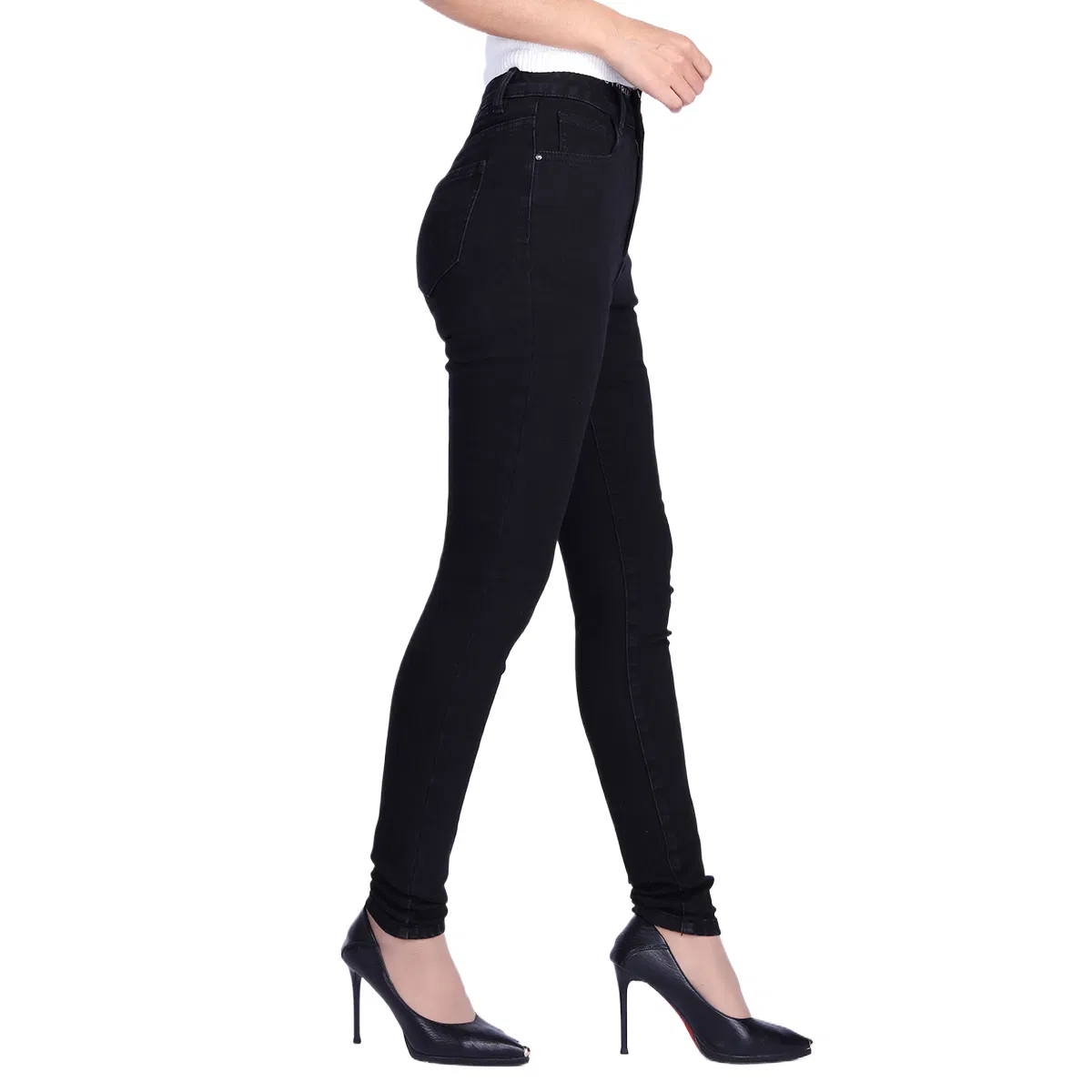 Custom Black Curvy Leggings Stretchy High Waist Skinny Women Jeans