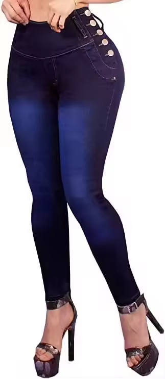 Women's High-Waisted Stretchy Skinny Denim Jeans Breathable Casual Jeggings Tummy Control Pencil Pants Style Decorated Holes