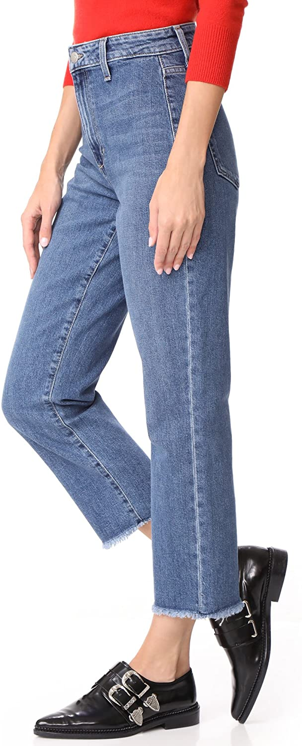 Women's Straight Leg High Waist Cropped Jeans