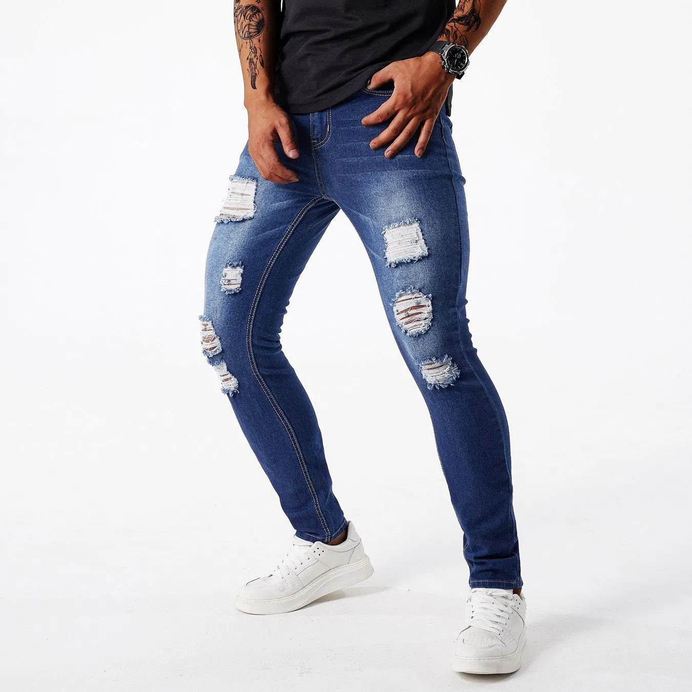 Affordable Wholesale Men's Distressed Cargo Jeans for Fashion Resellers