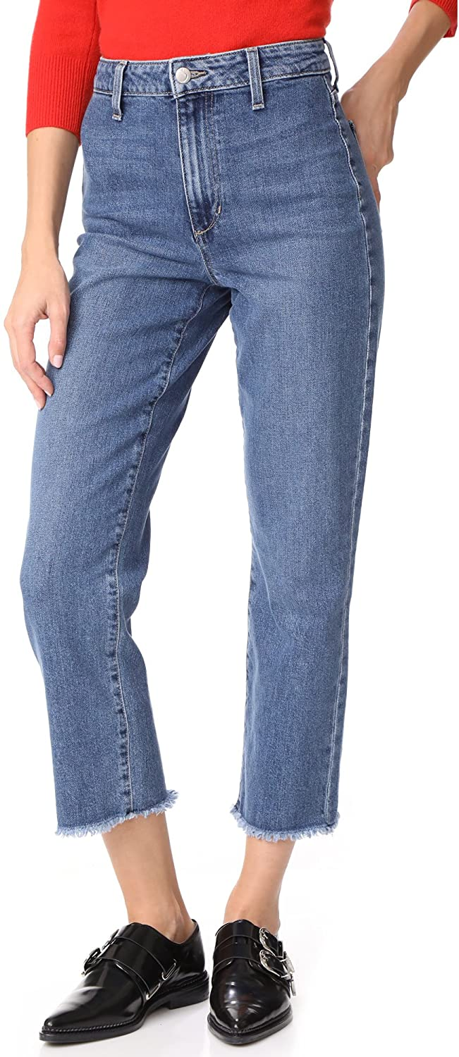 Women's Straight Leg High Waist Cropped Jeans