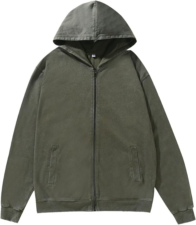 Wholesale Streetwear Zip up Hoodie Plain Blank Cotton Oversized Hoodie Private Label Custom Logo Unisex