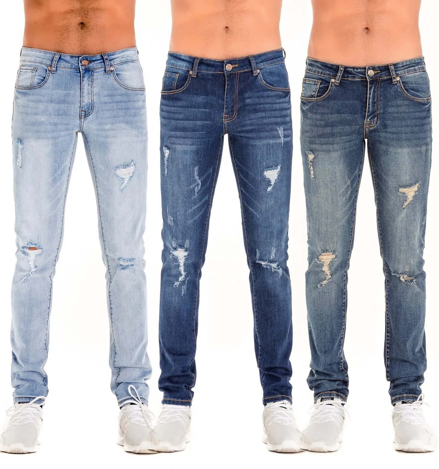 Custom Destroyed Denim Jeans Ripped Skinny Jeans