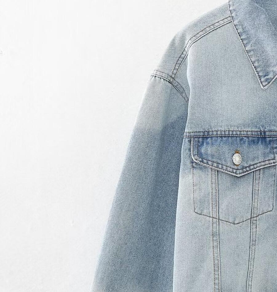 Wholesale French Button-Down Cropped Women's Denim Jacket