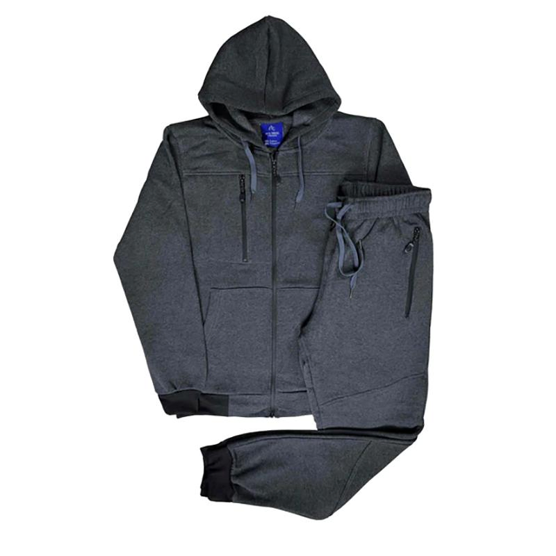 Men 2-Piece Jogger Sweatsuit Fleece Suit Full Zip up Hoodie with Sweatpants Outfit