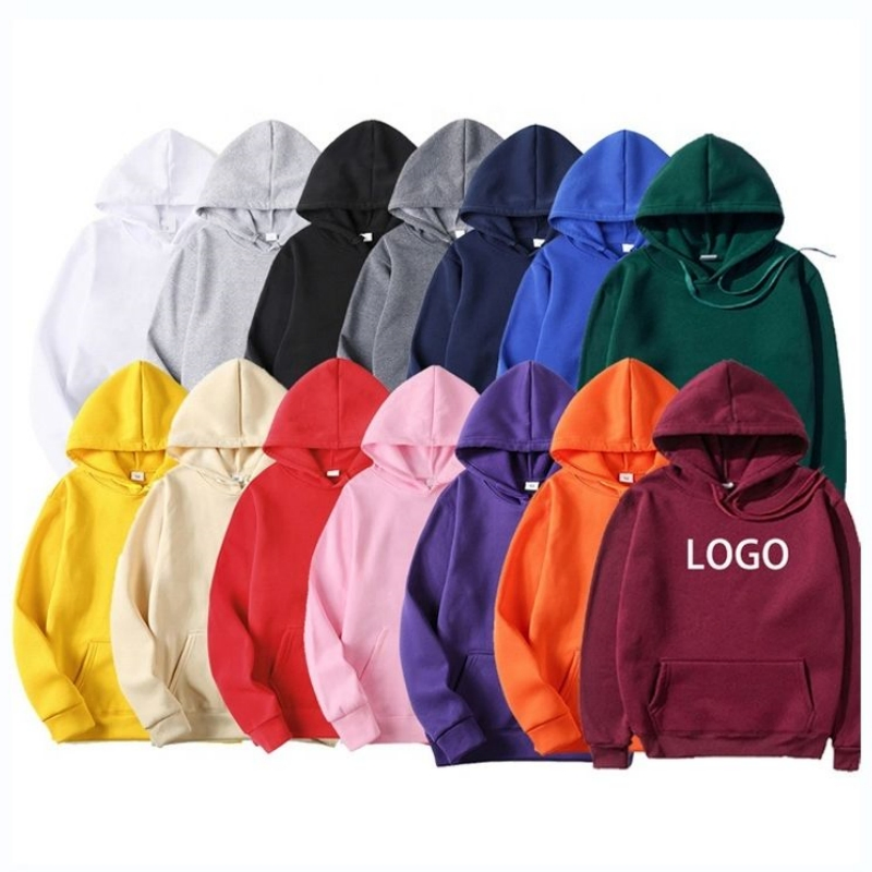 Wholesale Custom Men Hoodie Sweatshirts Plain Pullover Printing Blank French Terry Cotton Polyester Embroidery Fleece Plain Unisex Hoodies