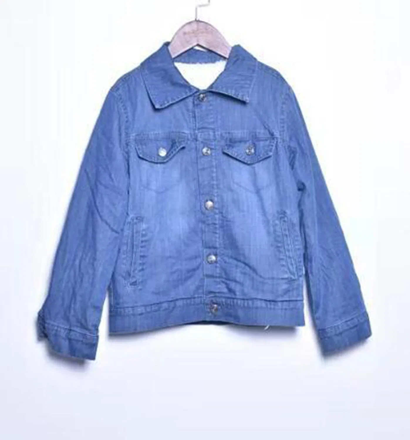 Factory Winter Children's Clothing Sherpa Lining in Vintage Dark Wash Denim Jacket