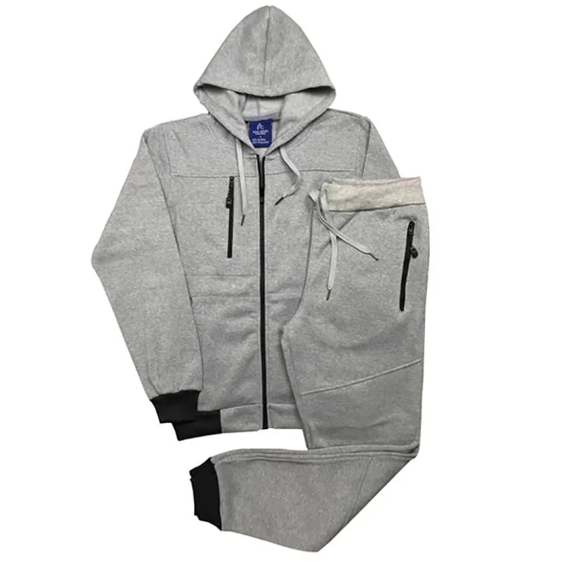 Men 2-Piece Jogger Sweatsuit Fleece Suit Full Zip up Hoodie with Sweatpants Outfit