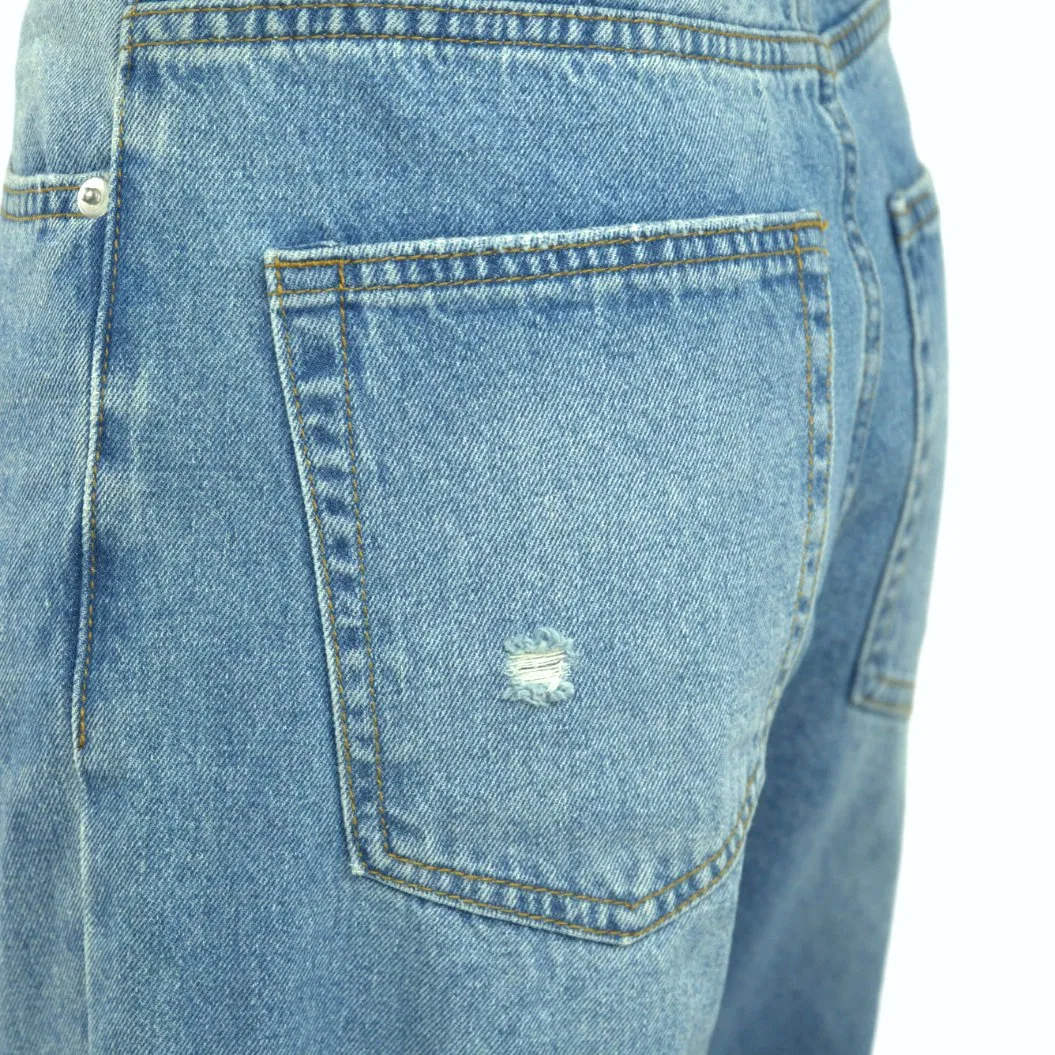 GM06 Stylish Ladies' Pants Women's Wide Leg Frayed Hem Denim Jeans