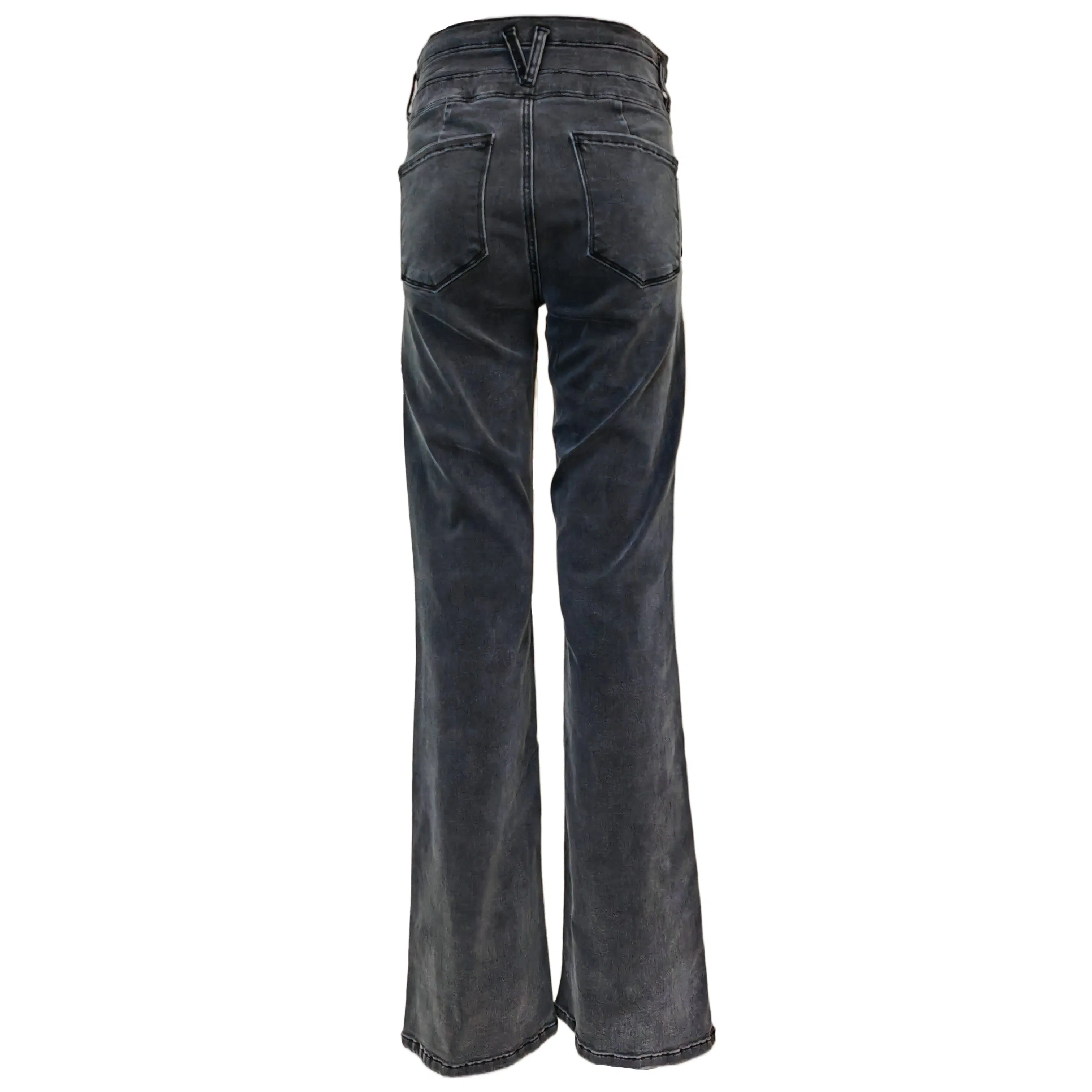 Personalized Outdoorwear Style Colored Distressed Jeans Low Waist High Quality Micro Flared Girl Denim Pants