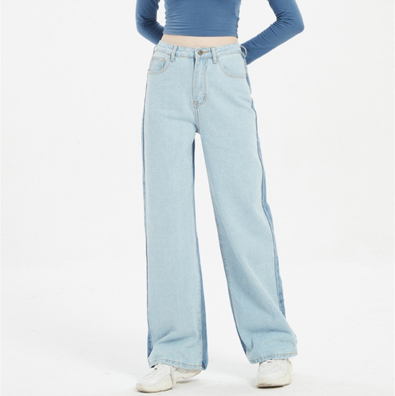 High-Rise Loose Wide-Leg Mop Jeans for Women Fashion Denim Casual Jeans