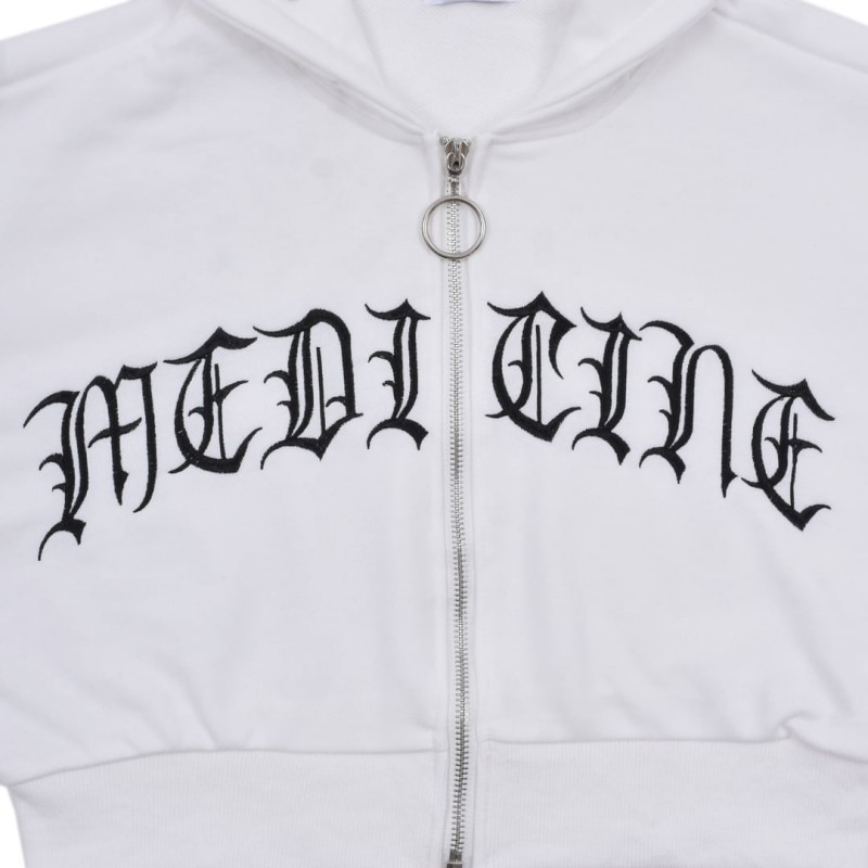 Wholesale Fashion Crop Top Hoodies Custom Sweatshirt Streetwear Cross Pendant Zip up Hoodies