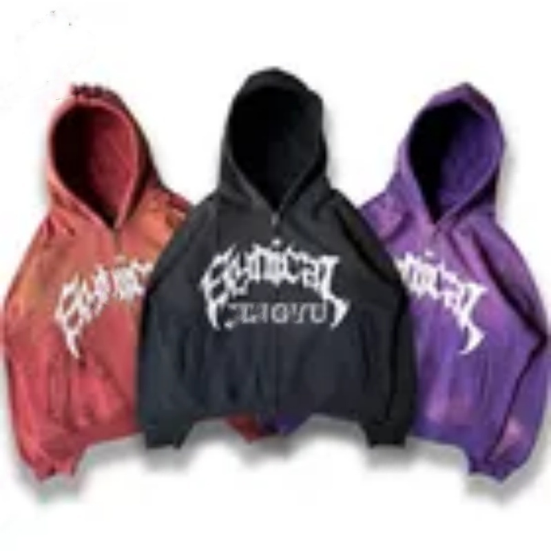 Custom Oversized Cotton 3D Puff Printing Zipper Hoodies Zip up Acid Wash Hoodie Vintage Sun Faded Hoodie for Men