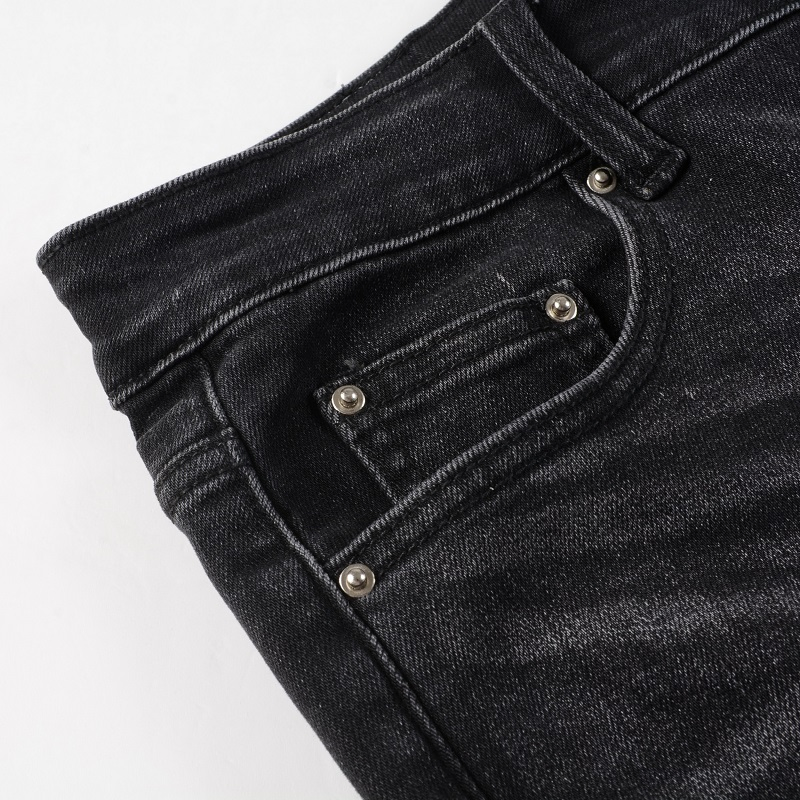 Wholesale High Quality Designer Jeans Cotton Straight Leg Custom Ripped Slim Fit Skinny Jeans Men