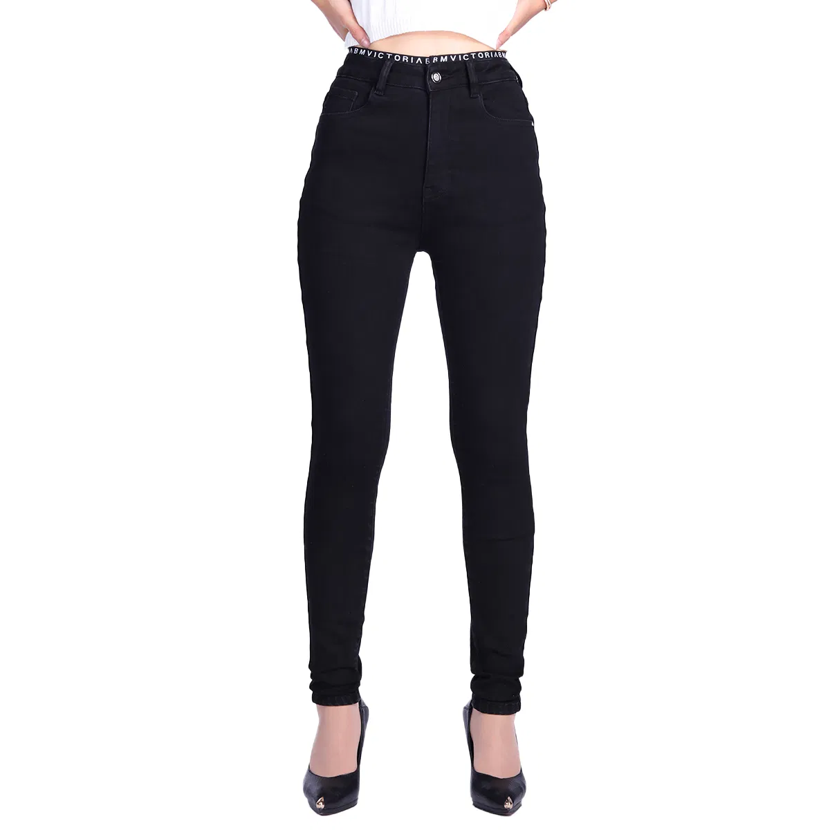Custom Black Curvy Leggings Stretchy High Waist Skinny Women Jeans