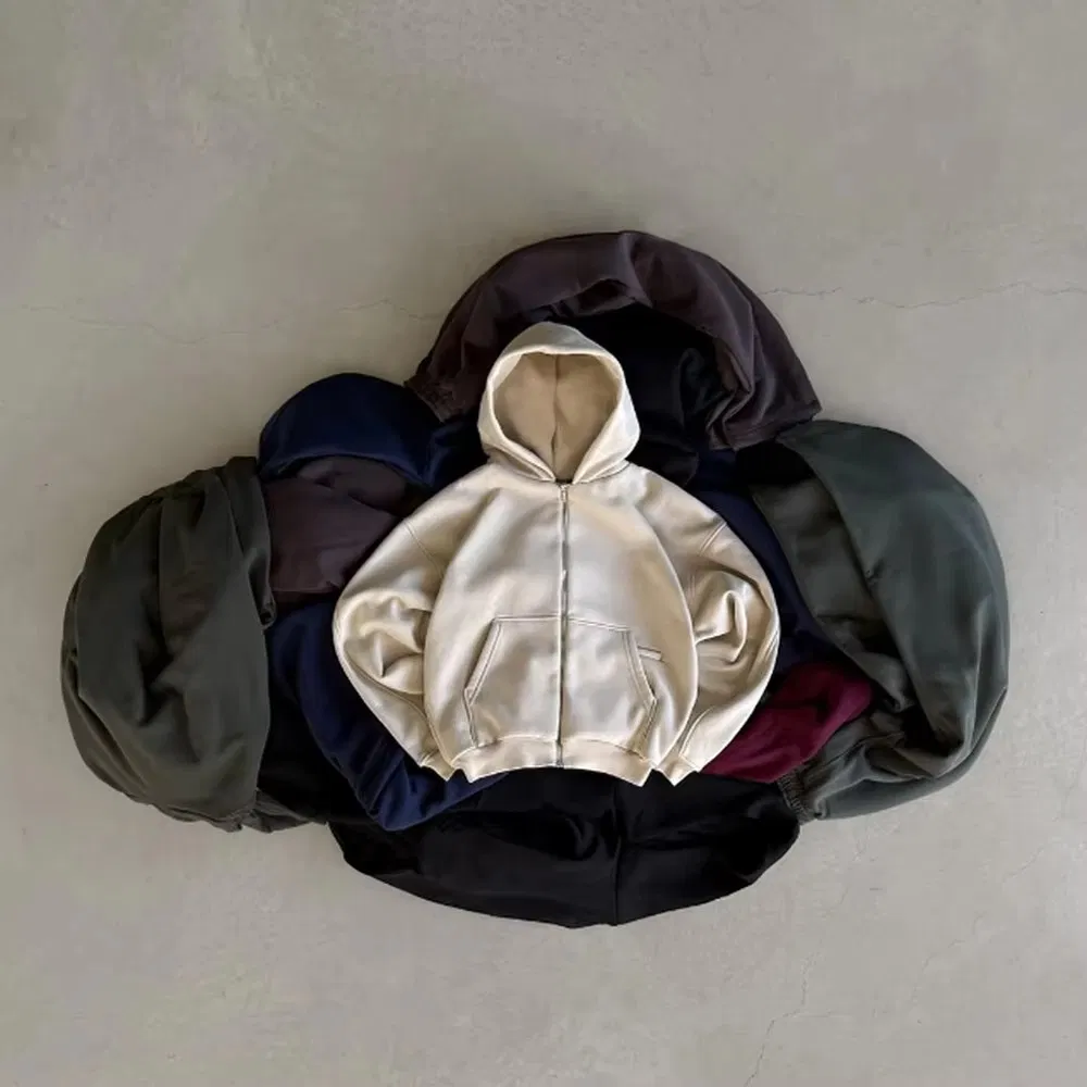 100% Cotton French Terry Pullover Hoodie Custom Blank Sweatshirt and Sweatpants Set Men's Oversized Boxy Fit Hoodies