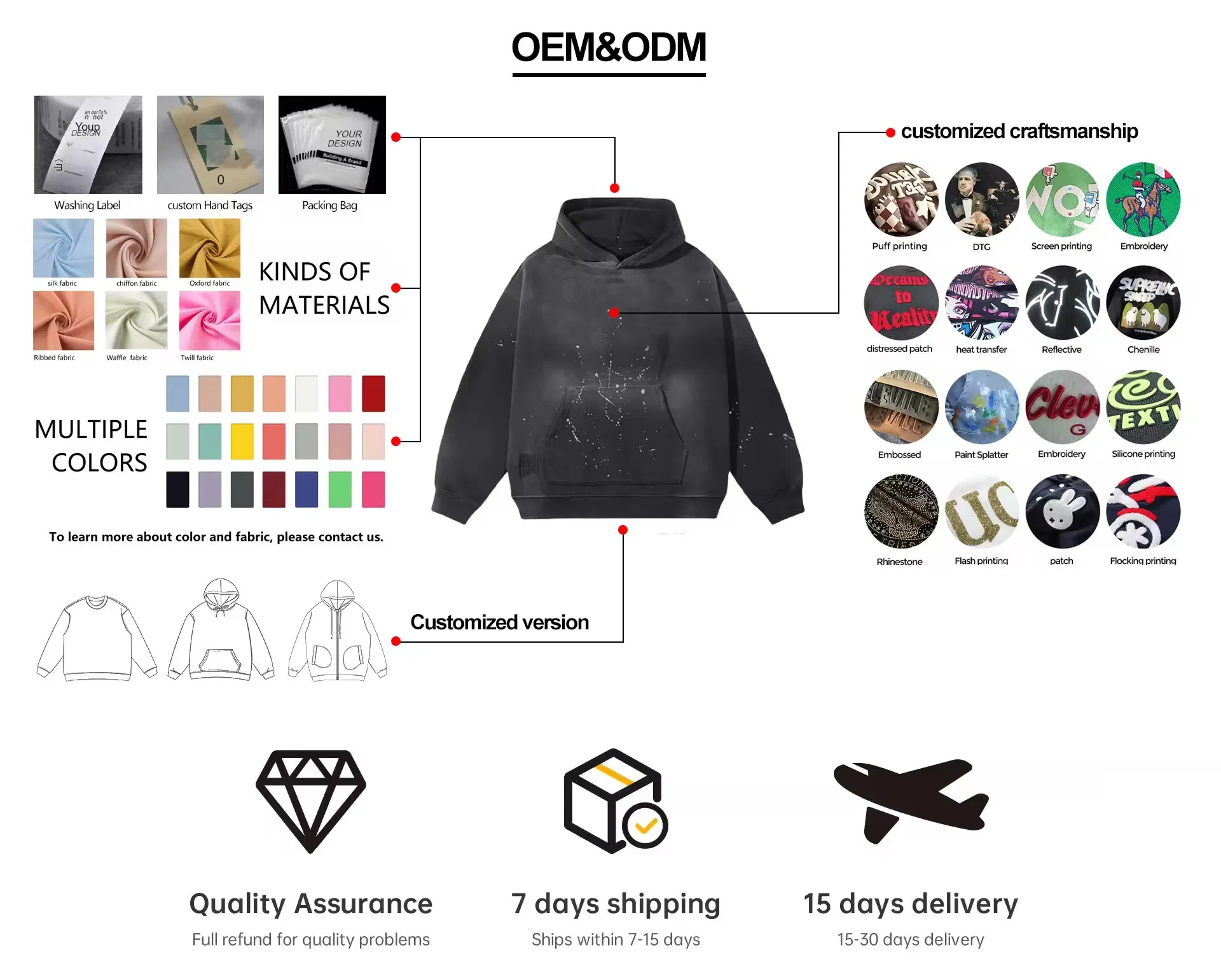 Custom Unisex Acid Wash 500GSM Cotton Full Zip up Double Hoody Unique Design Balaclava Hoodies Men's Streetwear Ninja Oversized Pullover Sweatshirt