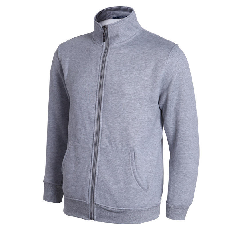 Wholesale Plain Custom Stand Collar Full Zip up Fleece Hoodie China Supplier