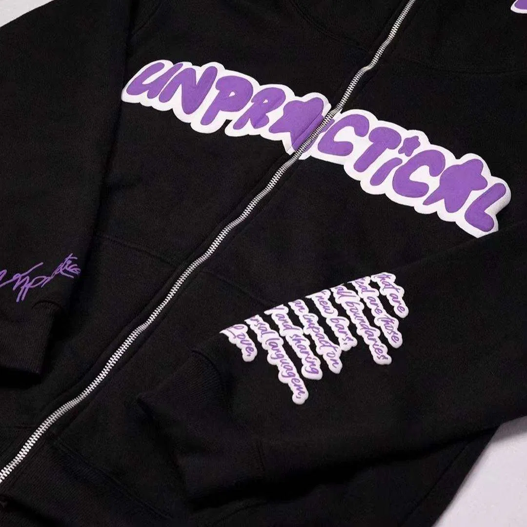 Custom Hoodie Made 3D Puff Print Custom Chenille Embroidery Zipper Windbreaker Hoodie Jacket Sweater Coat Men Full Face Zip up Hoodies