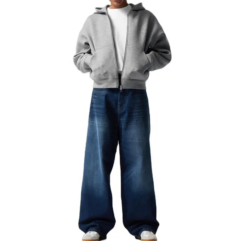 Cotton Custom Zip up Oversized Streetwear Essentials Sweatshirt Scuba Hoodie For Men