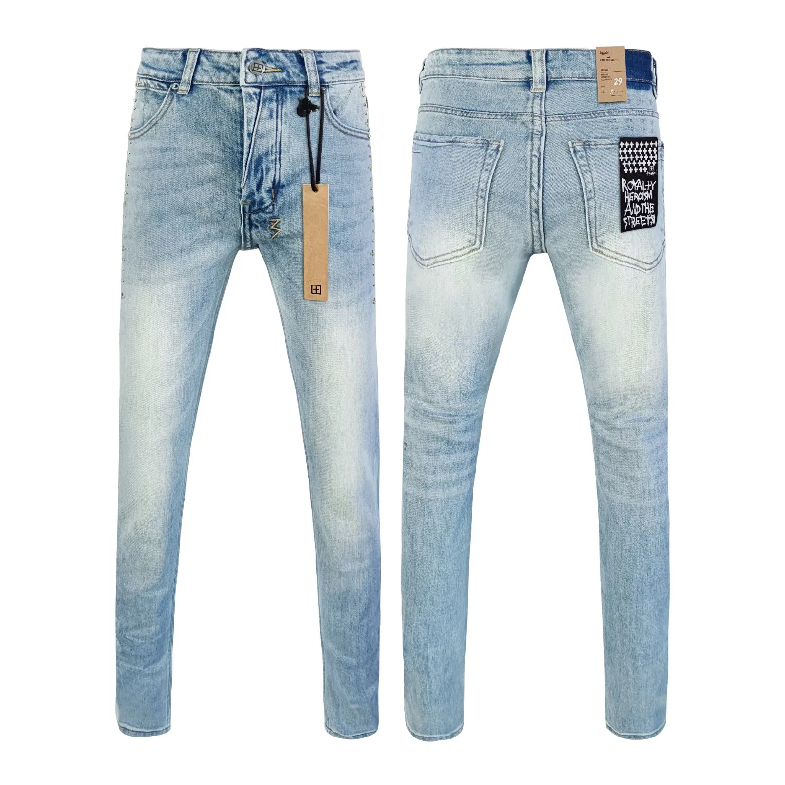 Luxury Hip Hop Jeans Mens Pants Trousers Stacked Denim Y2K Distressed High Quality Designer Brand Jeans