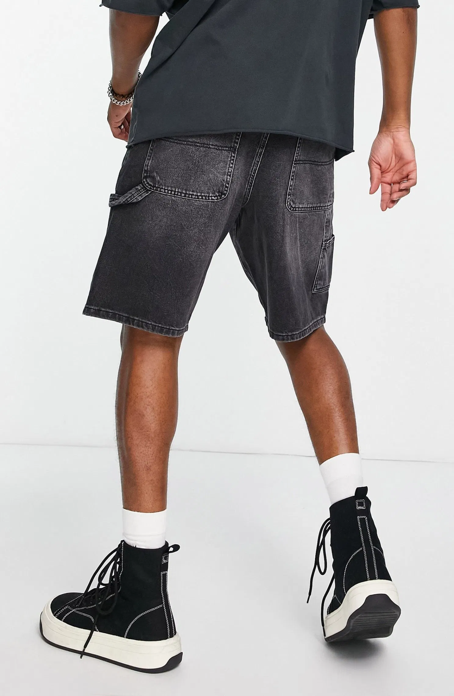 High Quality Custom Logo Shorts Above The Knee Black Jeans Short Cropped Fit Blank Men Denim Shorts Fashion Summer Pants