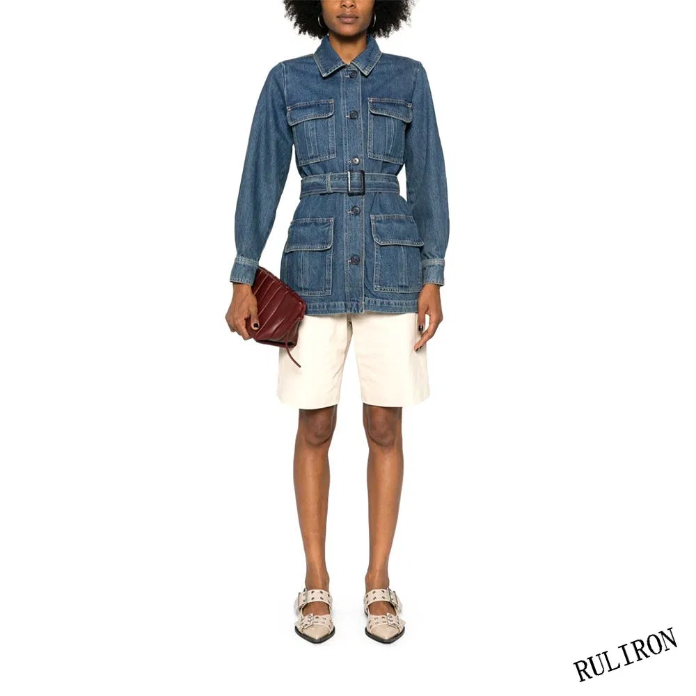 Custom Outdoor Oversized Women's Ladies Winter Cotton Warm Denim Casual Outwear Fall Jacket Button up Coat