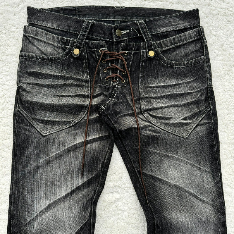 Men's Distressed Flared Denim Jeans