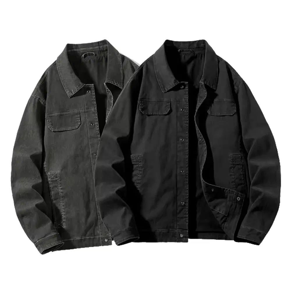 Casual Cargo Streetwear Inspired Relaxed Fit Multiple Pockets Men's Oversized Denim Jacket