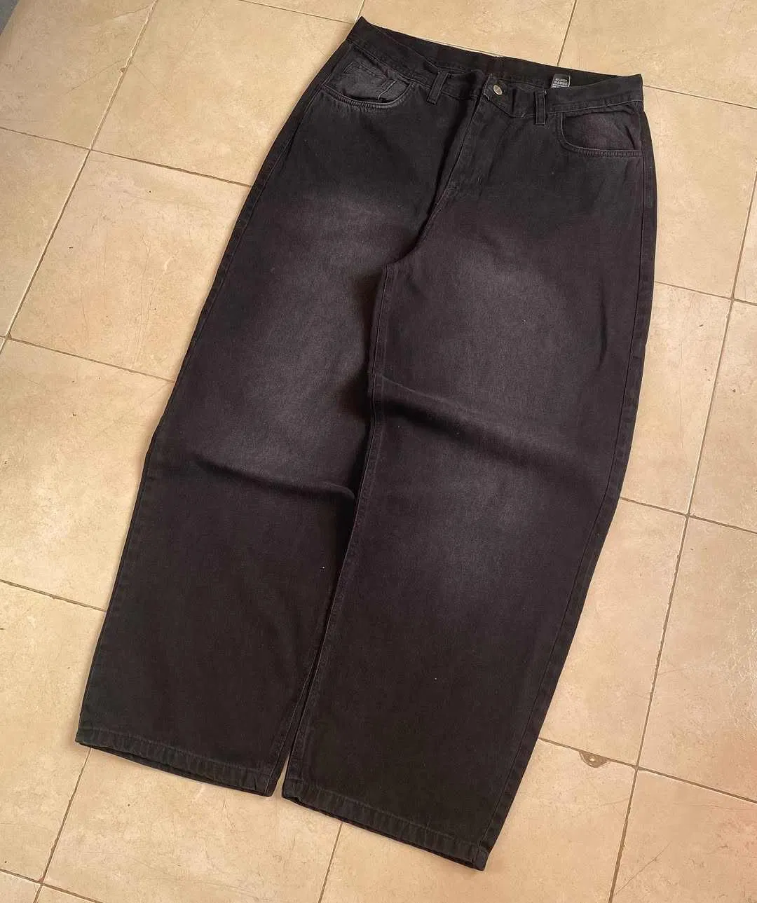 Customized Polyester Cotton Blended Loose Wide Leg Fashionable Men's Jeans